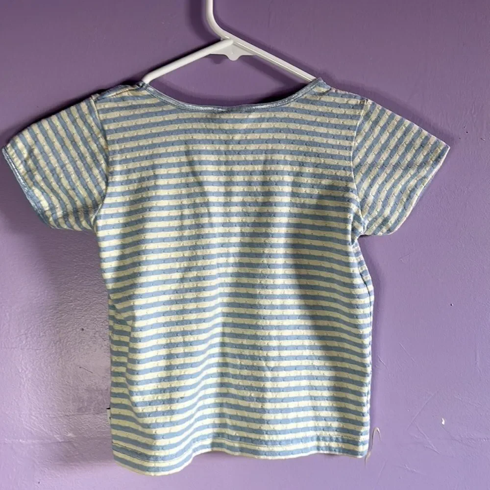 Sprockets Blue & White Striped Short Sleeve Tee Shirt Size 5T Toddler Kids